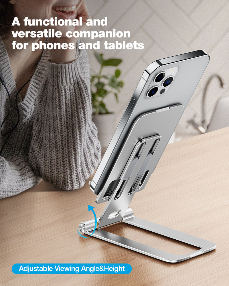 MEISO Adjustable Cell Phone Stand, Fully Foldable Phone Holder for Desk